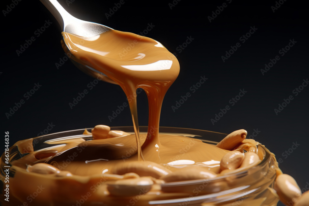 Promotional photo of peanut butter. - obrazy, fototapety, plakaty 