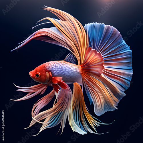Colorful Betta Fish. Siamese Fighting Fish. Betta Splendens