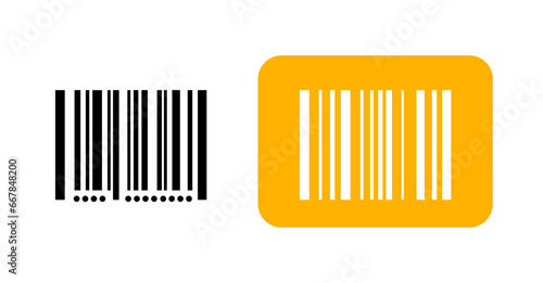Bar code icon vector graphic, barcode product number label simple pictogram black white symbol image clipart