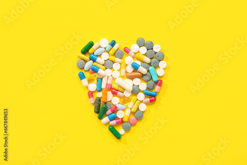 Heart made of different pil...