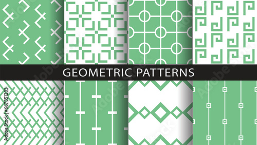 Set of seamless geometric patterns