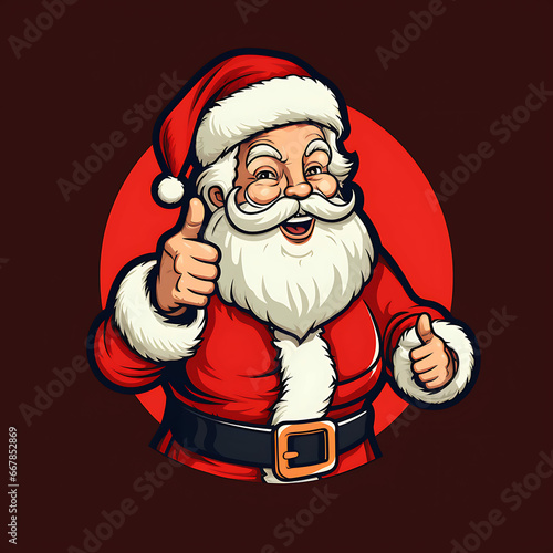 logo of santa claus giving a like photo