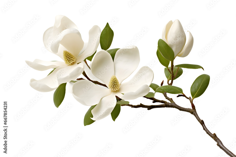Obraz premium Magnolia white background - Generative AI
