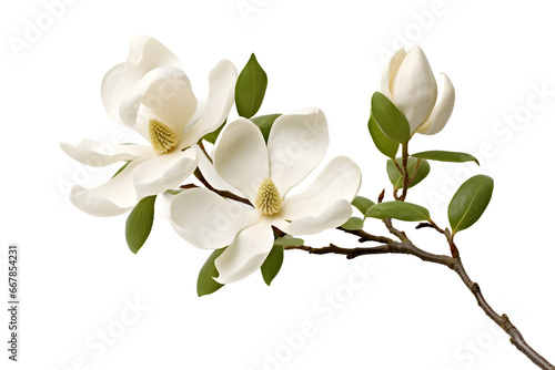 Magnolia white background  - Generative AI