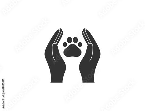 Animal care, charity icon. Vector illustration.
