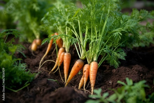 carrots ready for harvest in the garden. Generative AI