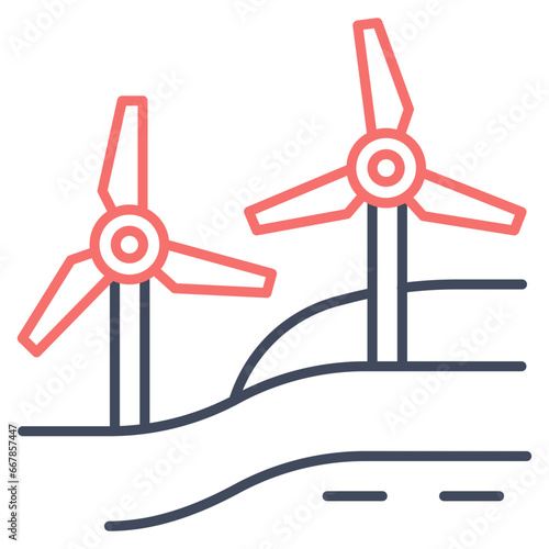Windmill Landscape Icon