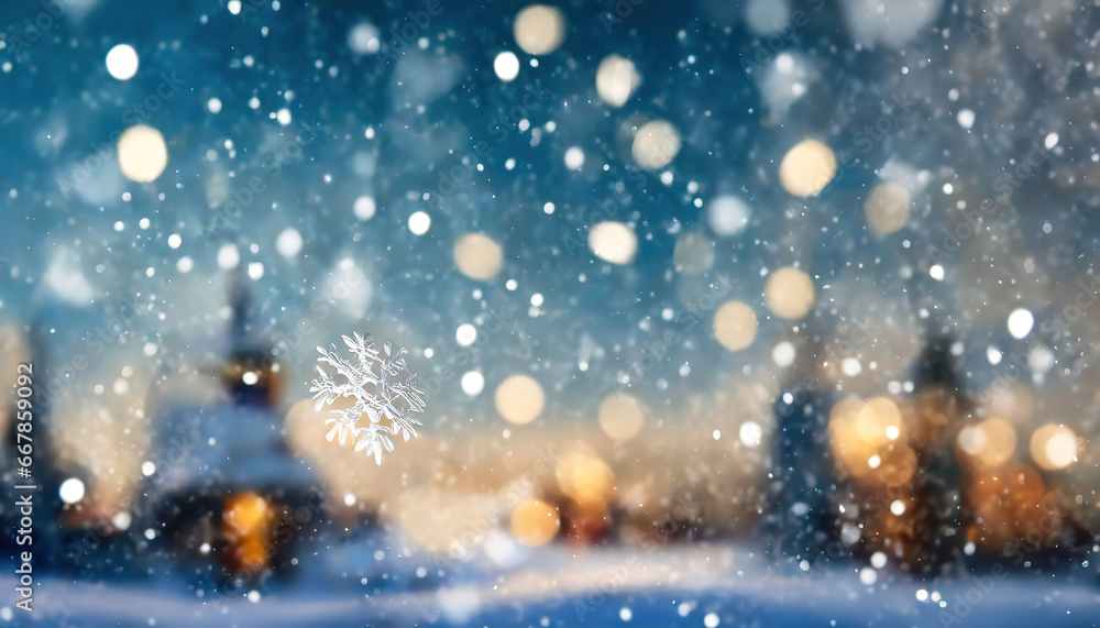 winter snow blurred background for christmas; snowflakes winter snow blurred background for christmas; snowflakes
