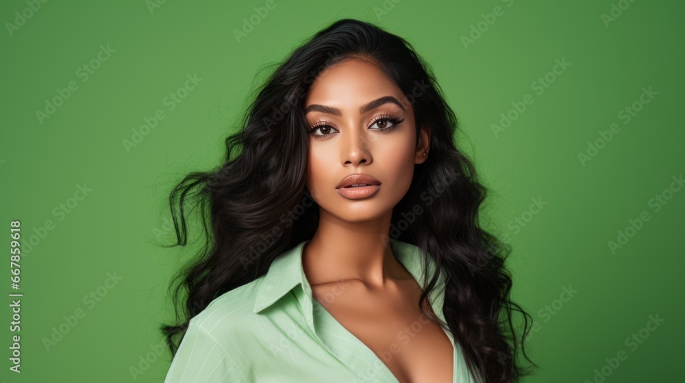 Bright Beauty: Stylish Indian Girl in Skincare Studio Shot generative ai Bright Beauty: Stylish Indian Girl in Skincare Studio Shot generative ai