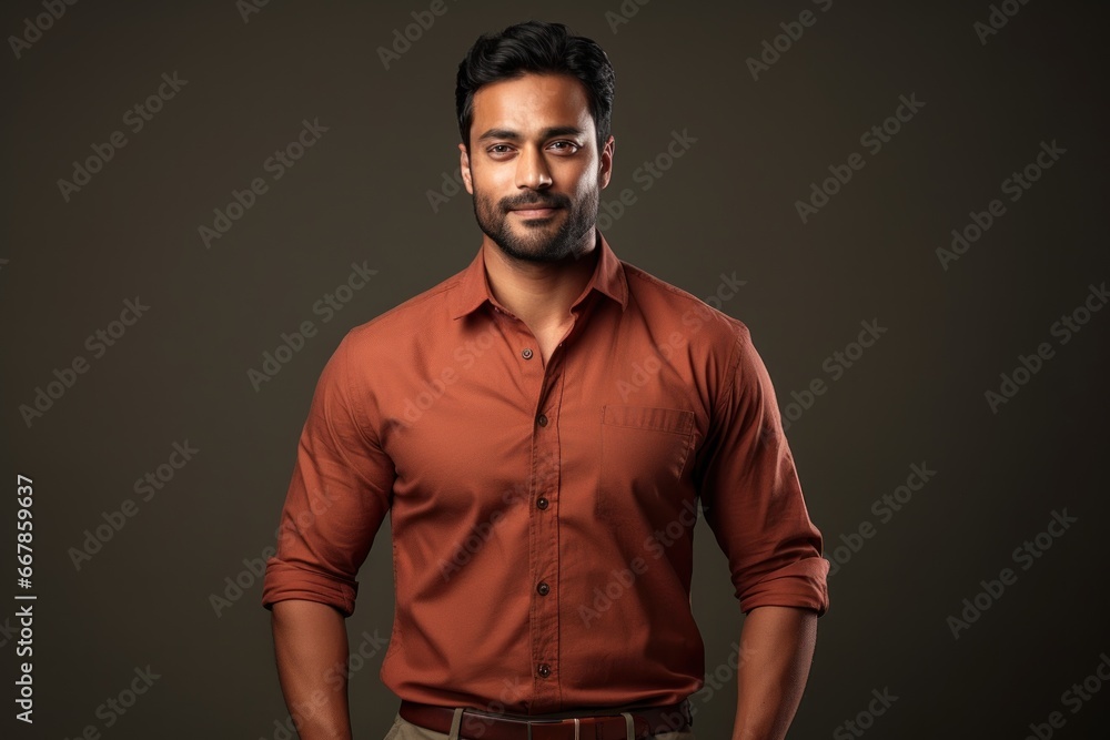 Obraz premium Contemporary Charm: Indian Male in Fashionable Profile Shot generative ai