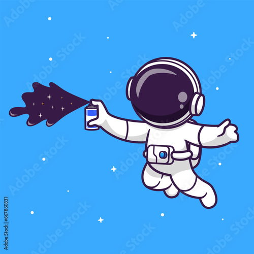 Cute Astronaut Spray With Space Cartoon Vector Icon
Illustration Science Technology Icon Concept Isolated
Premium Vector. Flat Cartoon Style