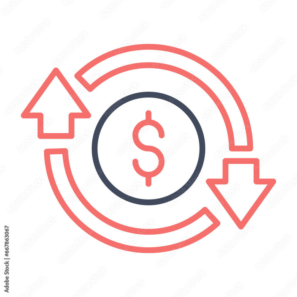 Increase and Decrease in Rate Icon Increase and Decrease in Rate Icon