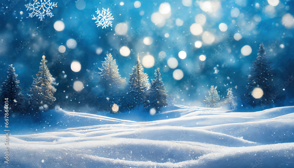 winter snow blurred background for christmas; snowflakes winter snow blurred background for christmas; snowflakes