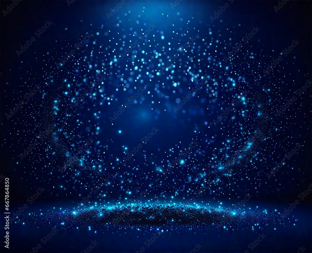 Obraz premium Blue particle abstract background, Abstract blue background