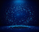 Blue particle abstract background, Abstract blue background