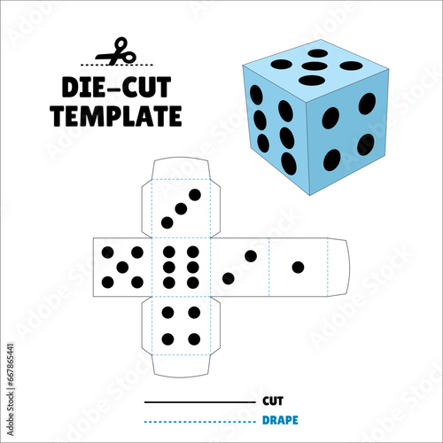 Box With Flip Lid Packaging Die Cut Template Design. 3D Mock Up. - Template Caixa de embalagem die corte modelo design. Sacola, Envelope - Caixa Dado - Dice