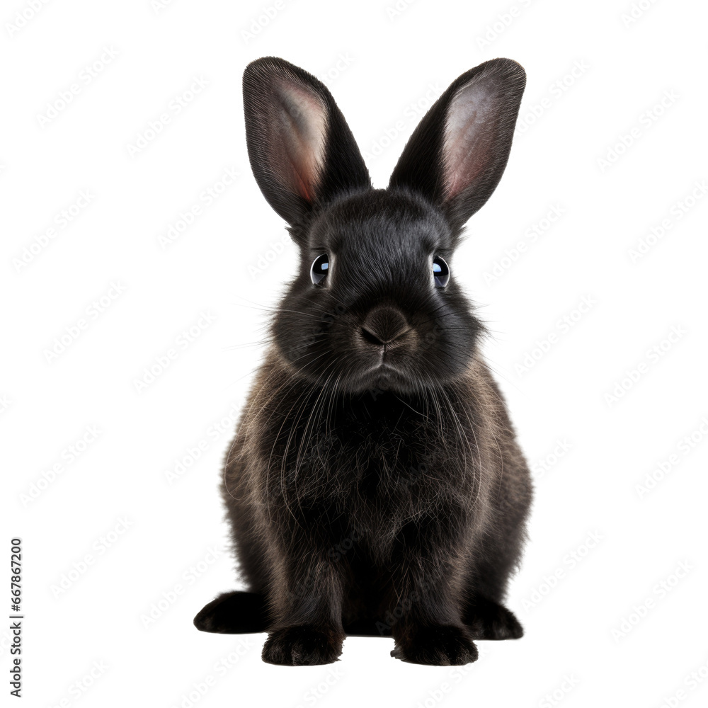 Obraz premium Hop into the New Year with the Grace of the Black Rabbit on a transparent background