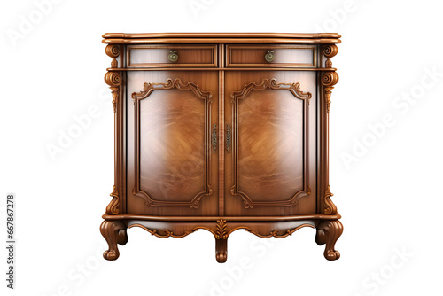 Wooden Chiffonier (Cutout PNG) isolated on transparent background, AI photo