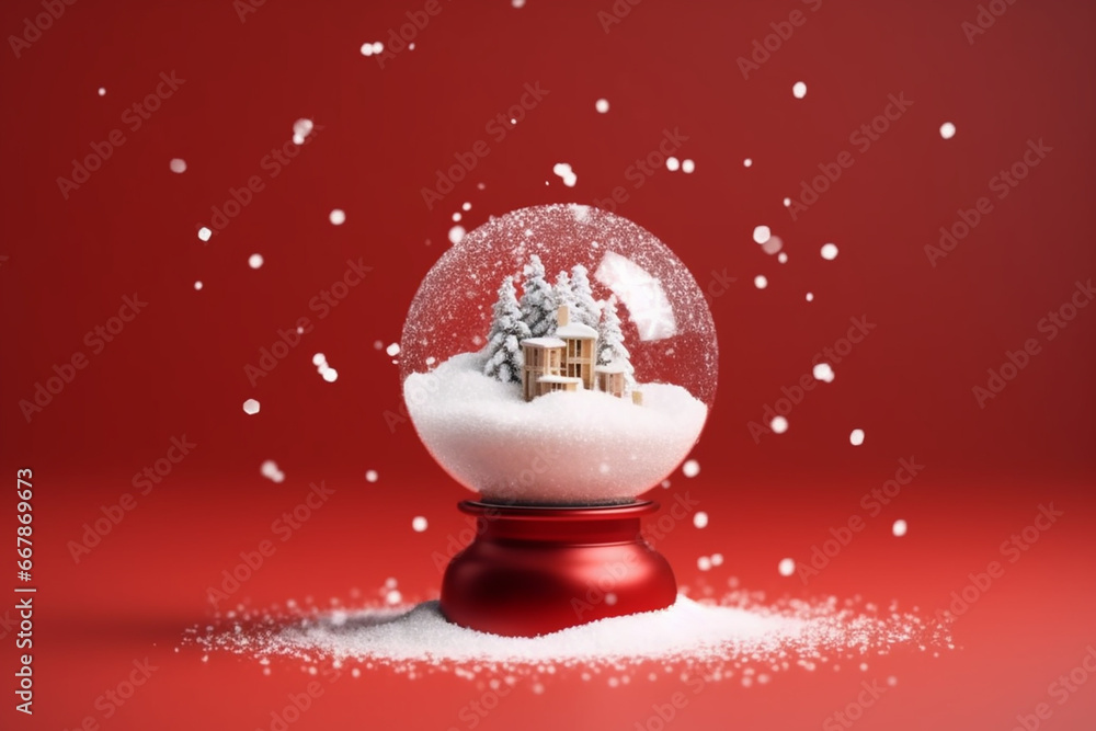 custom made wallpaper toronto digitalRealistic Musical Snow Christmas Globe on Festive Background - Created with Generative AI Tools