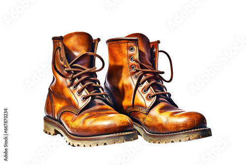 Men's brown leather boots 