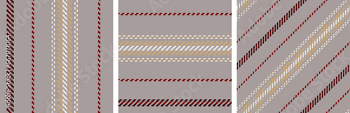 Seamless pattern abstract stripe set.