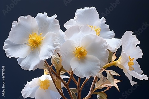 Translucent png of labdanum flower, also called gum rockrose or cistus ladanifer. Generative AI photo