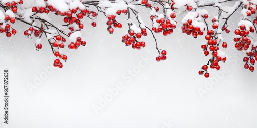 Christmas Snow With Fir Branch in the Winter Decoration