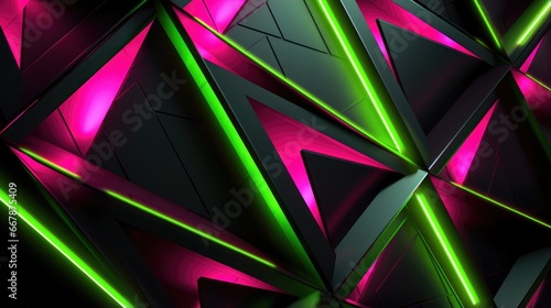 Wallpaper Mural Lime Green and pink neon glowing lights on black background. Black Friday Sale concept. Futuristic abstract digital dark illustration in vibrant colors. Torontodigital.ca