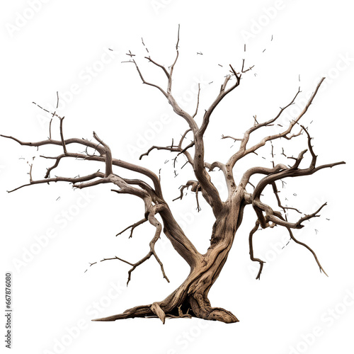 Dry and dead standing trees on transparent background PNG
