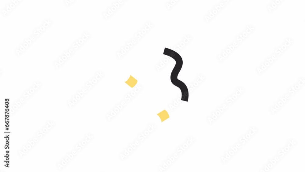 Confetti party decoration falling bw 2D object animation. Surprise new year congratulations outline cartoon 4K video, alpha channel. Fiesta serpentine animated element isolated on white background Confetti party decoration falling bw 2D object animation. Surprise new year congratulations outline cartoon 4K video, alpha channel. Fiesta serpentine animated element isolated on white background