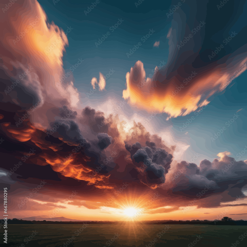 colorful sunset in the sky with clouds colorful sunset in the sky with clouds sunset in the sky