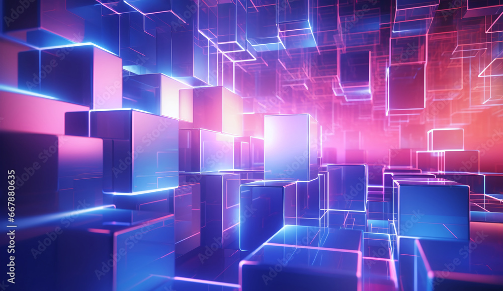 Cubes technology colorful abstract background Cubes technology colorful abstract background