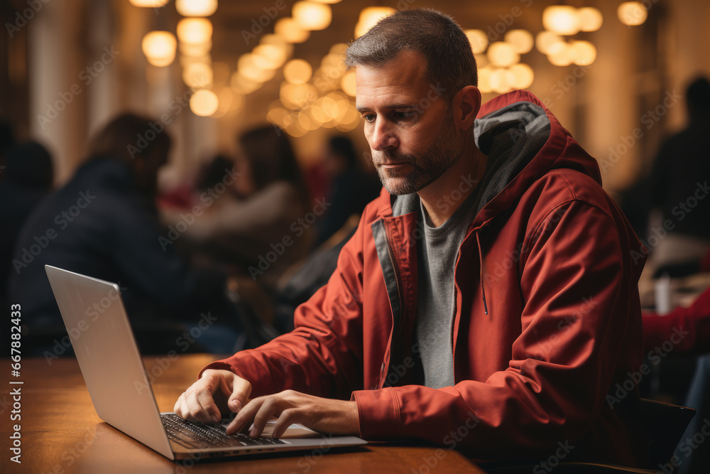 A person using government resources to access unemployment benefits while actively seeking work. Generative Ai. A person using government resources to access unemployment benefits while actively seeking work. Generative Ai.