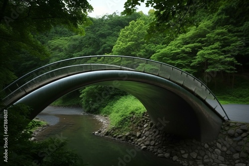 curved bridge. Generative AI © Seren