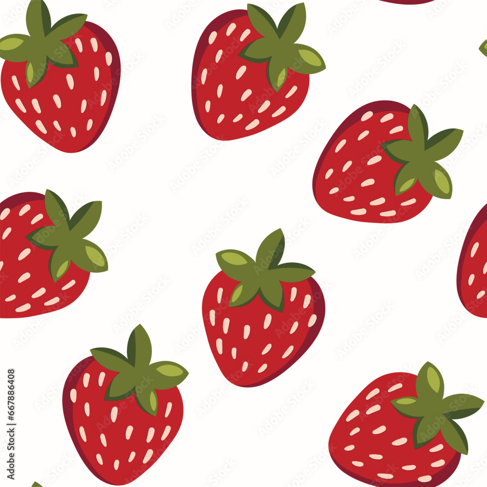 Seamless pattern with strawberry on color background. Natural delicious fresh ripe tasty fruit. Vector illustration for print, fabric, textile, banner, other design. Food concept. Seamless pattern with strawberry on color background. Natural delicious fresh ripe tasty fruit. Vector illustration for print, fabric, textile, banner, other design. Food concept.