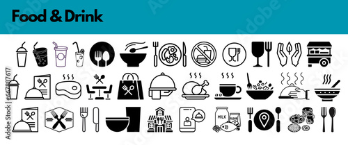set of icons for food and drink 