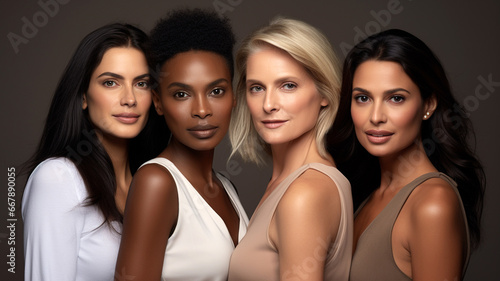 four beautiful women posing