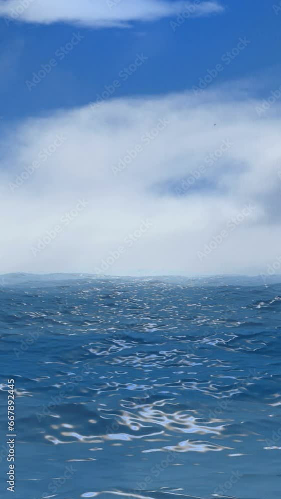 Blue Ocean View with Clouds on the Horizon vertical video Blue Ocean View with Clouds on the Horizon vertical video