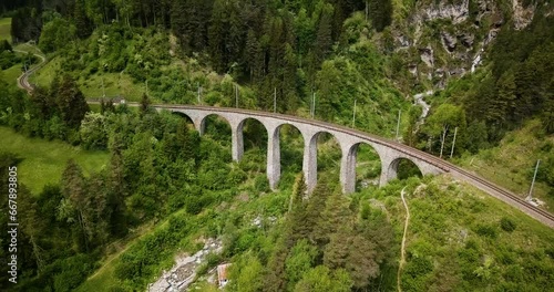 Glacier express in Switzerland- Landwasser Viaduct