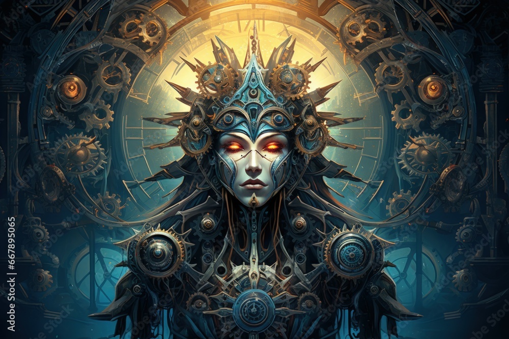 Steampunk-inspired clockwork automatons with intricate gears and mechanisms - Generative AI Steampunk-inspired clockwork automatons with intricate gears and mechanisms - Generative AI