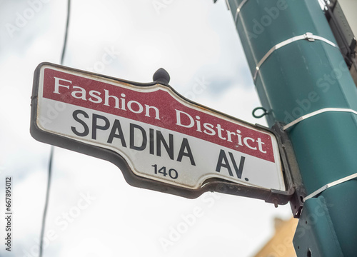 Photography Spadina avenue street sign.