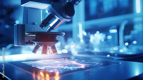 Scientific microscope in the fantasy chemistry laboratory