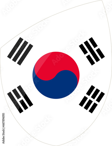 South Korea flag in rugby icon style