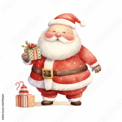 Cute santa clous with gifts