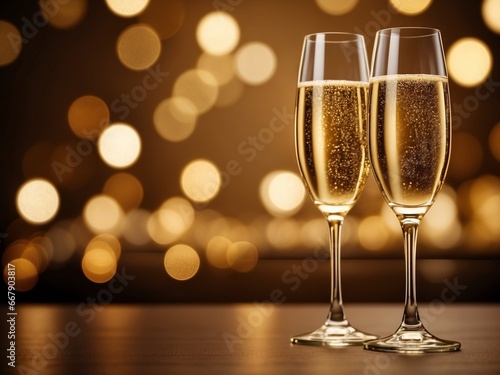 Golden Sparkling Champagne Cheers