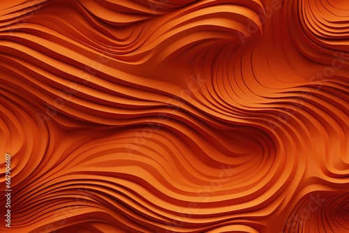 An abstract orange plastic swirly seamless tile repeating pattern - Generative AI