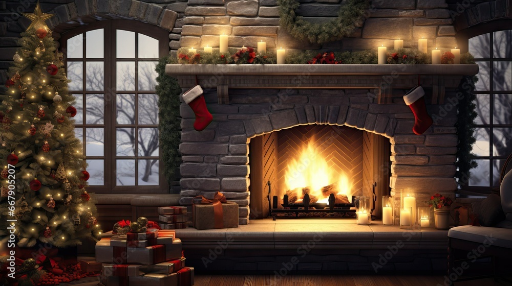 fireplace with christmas decorations fireplace with christmas decorations