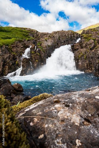 Waterfall near Seidisfjordur in Island