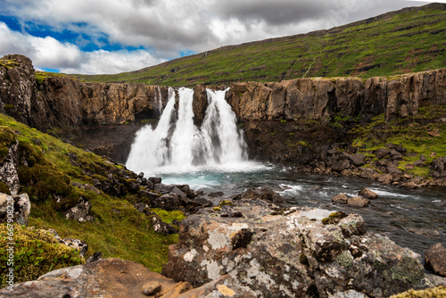 Waterfall near Seidisfjordur in Island