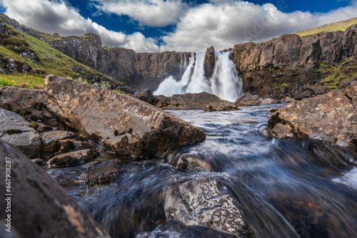 Waterfall near Seidisfjordur in Island photo